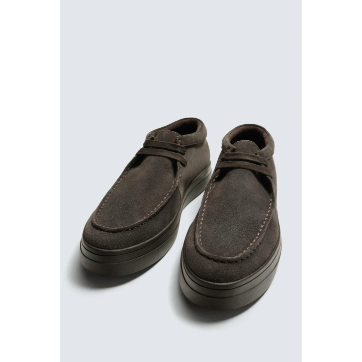 Кожаные туфли с мокасиновым мысом