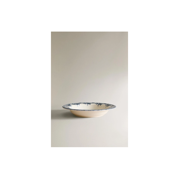 FLORAL EARTHENWARE SOUP PLATE