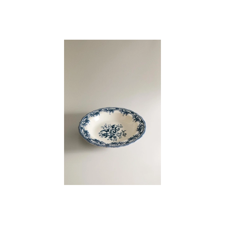 FLORAL EARTHENWARE SOUP PLATE