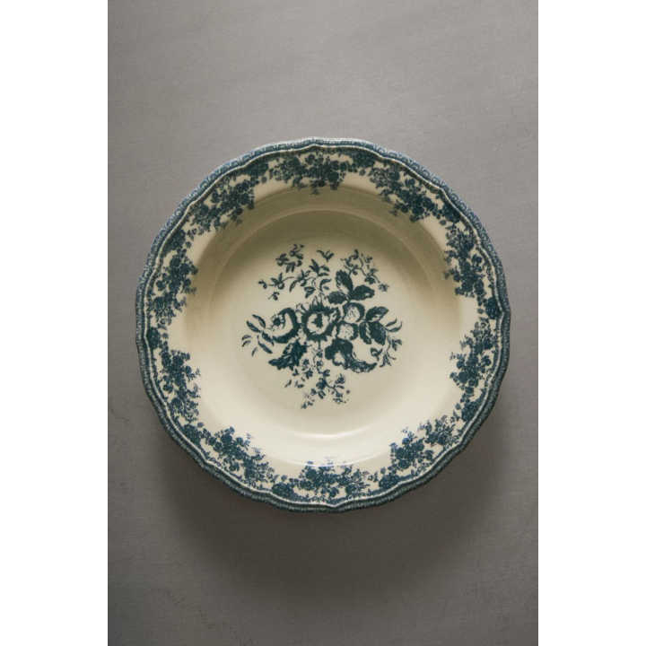 FLORAL EARTHENWARE SOUP PLATE