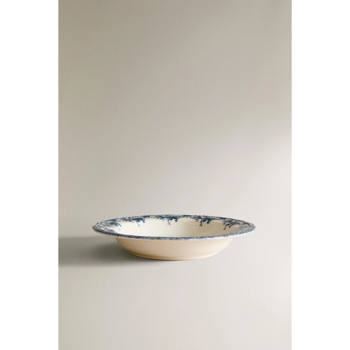 FLORAL EARTHENWARE SOUP PLATE