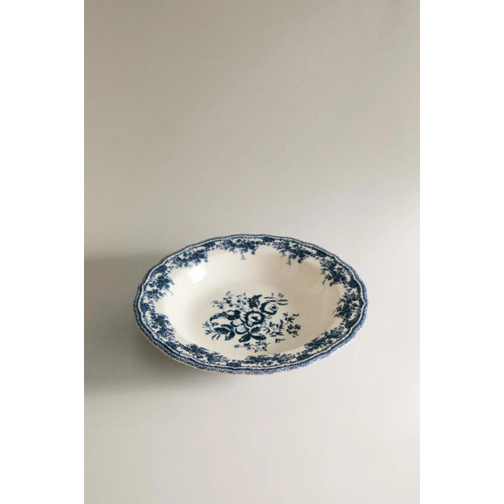 FLORAL EARTHENWARE SOUP PLATE