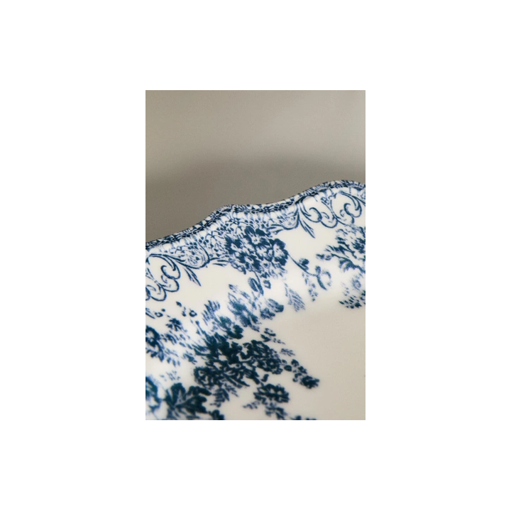 FLORAL EARTHENWARE SERVING DISH