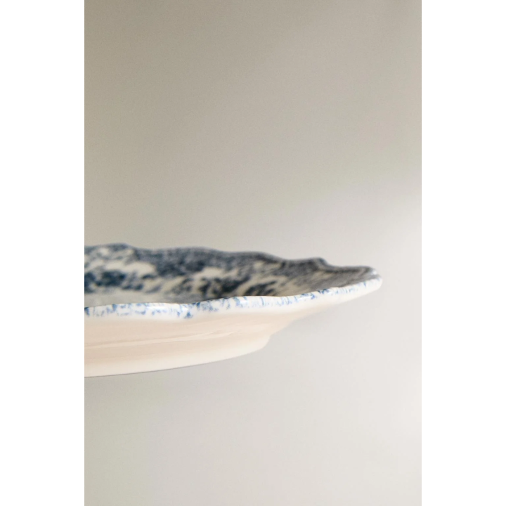 FLORAL EARTHENWARE SERVING DISH