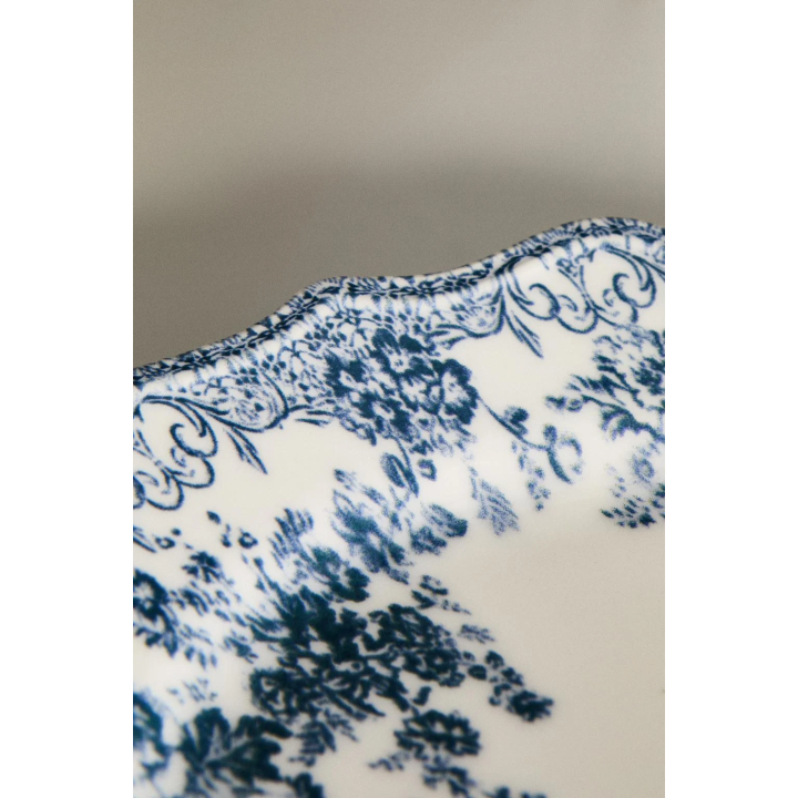 FLORAL EARTHENWARE SERVING DISH