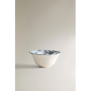 FLORAL EARTHENWARE SNACK BOWL