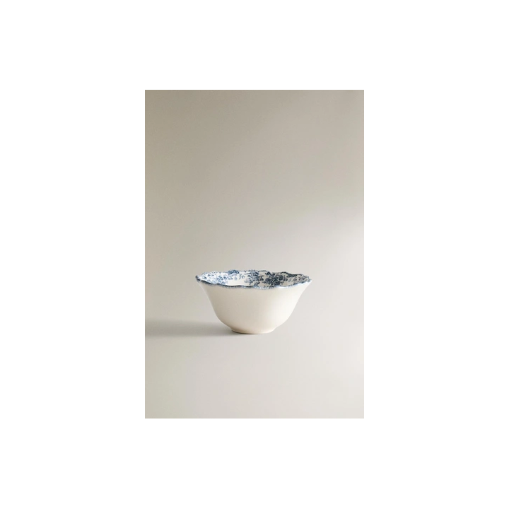 FLORAL EARTHENWARE SNACK BOWL