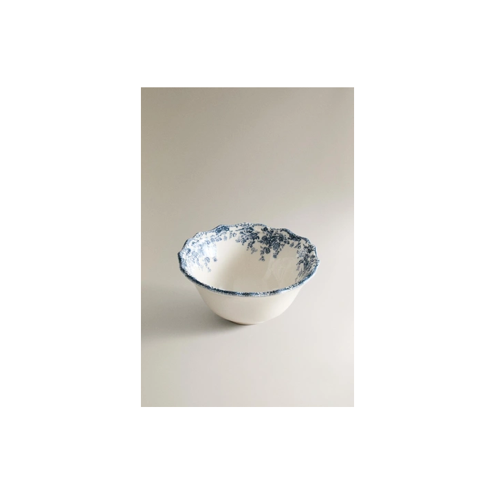 FLORAL EARTHENWARE SNACK BOWL