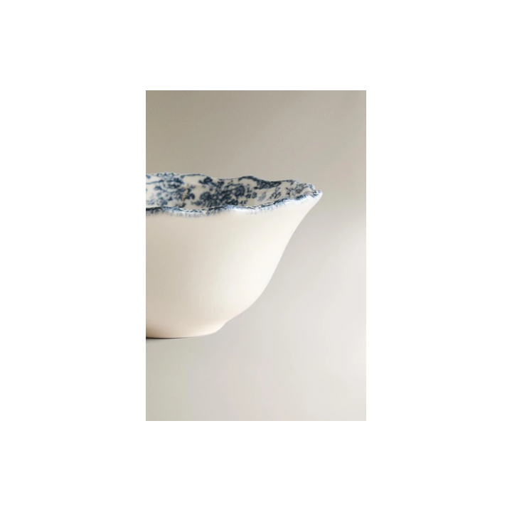 FLORAL EARTHENWARE SNACK BOWL