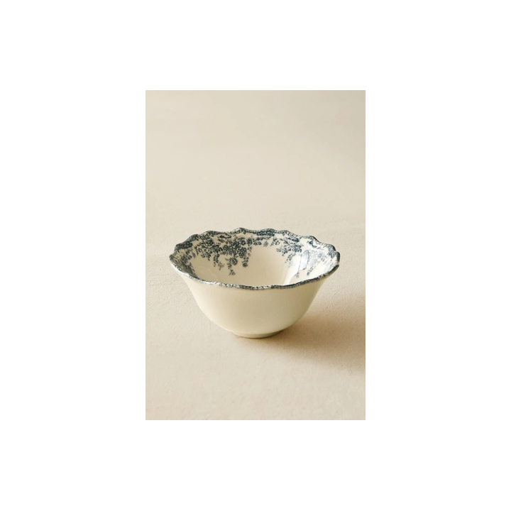 FLORAL EARTHENWARE SNACK BOWL