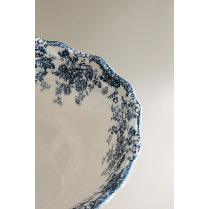 FLORAL EARTHENWARE SNACK BOWL