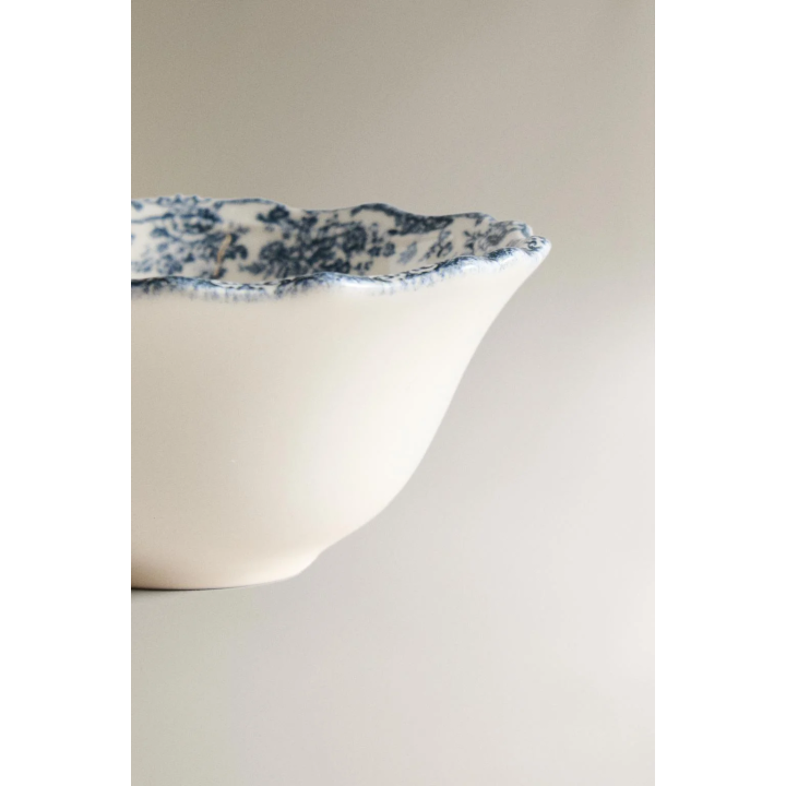 FLORAL EARTHENWARE SNACK BOWL