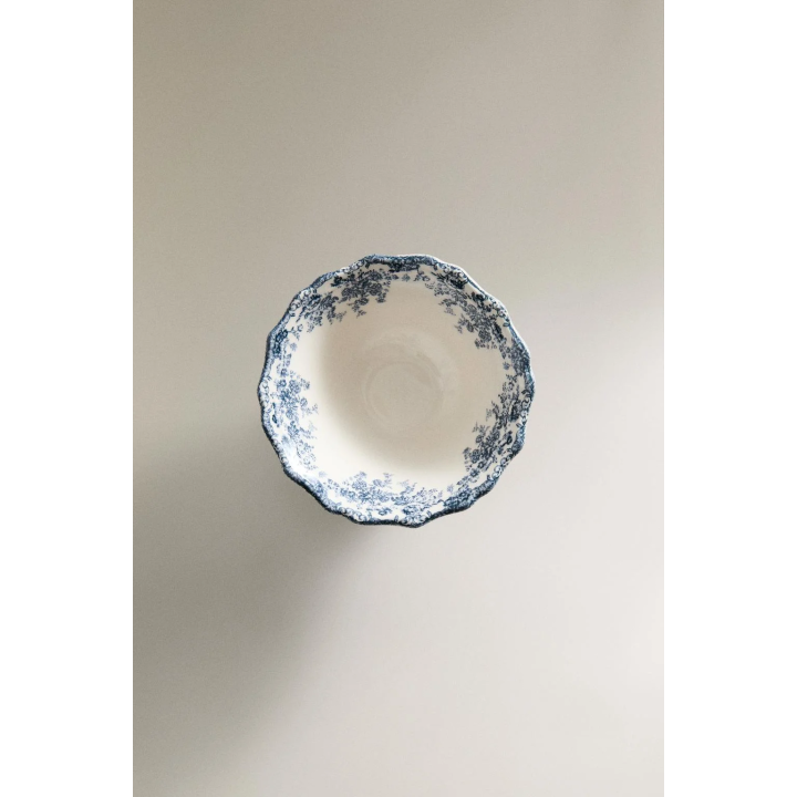 FLORAL EARTHENWARE SNACK BOWL