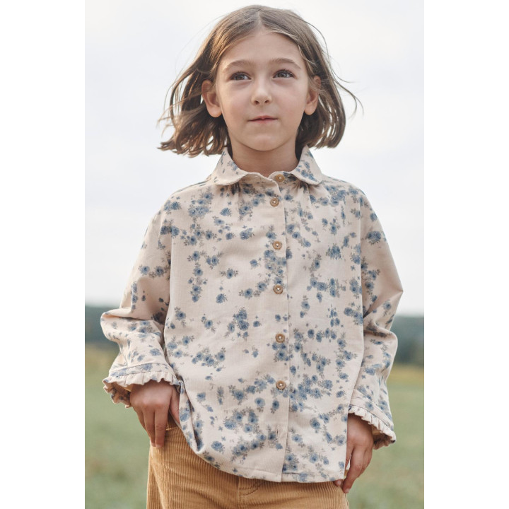 Рубашка из микрокордового хлопка в цветочный принт из ограниченной коллекции