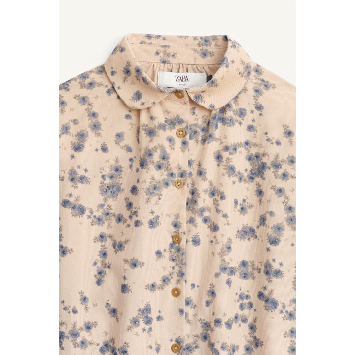 Рубашка из микрокордового хлопка в цветочный принт из ограниченной коллекции