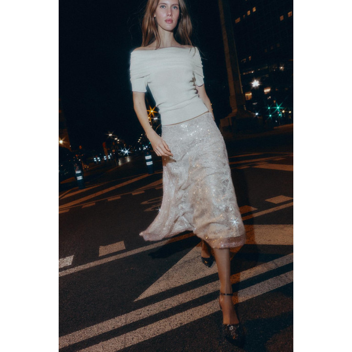 ЮБКА МИДИ С ПАЙЕТКАМИ