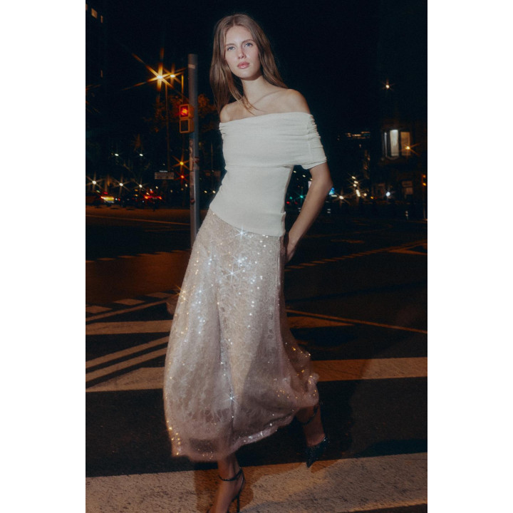 ЮБКА МИДИ С ПАЙЕТКАМИ