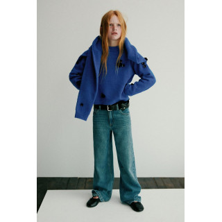 ДЖЕМПЕР ВЯЗАНЫЙ ЦВЕТЫ И ПАЙЕТКИ