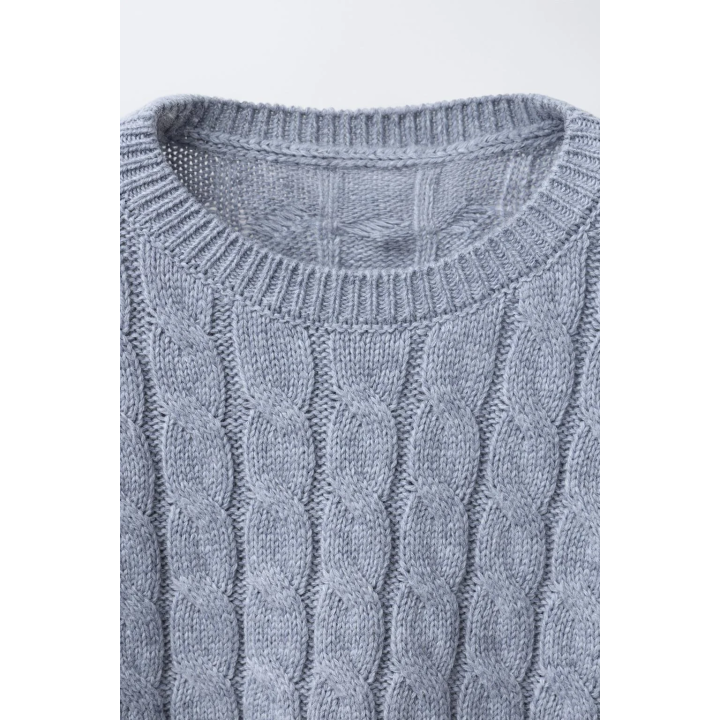 СВИТЕР С УЗОРОМ «КОСЫ»