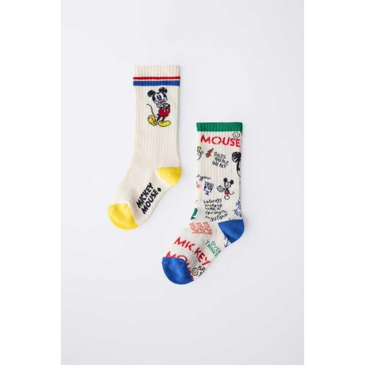 Набор из двух пар длинных носков с принтом mickey mouse © disney