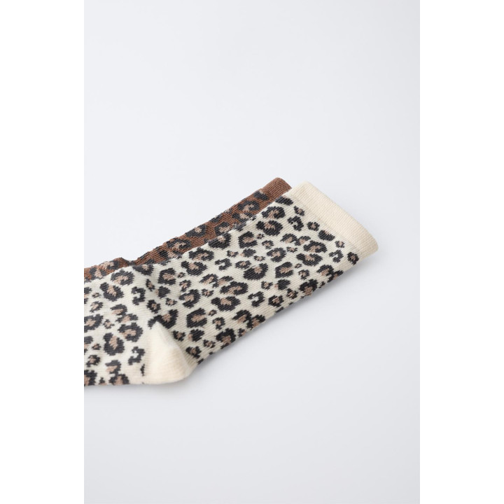 НАБОР ИЗ 2 ПАР ВЫСОКИХ НОСКОВ С ЖИВОТНЫМ ПРИНТОМ