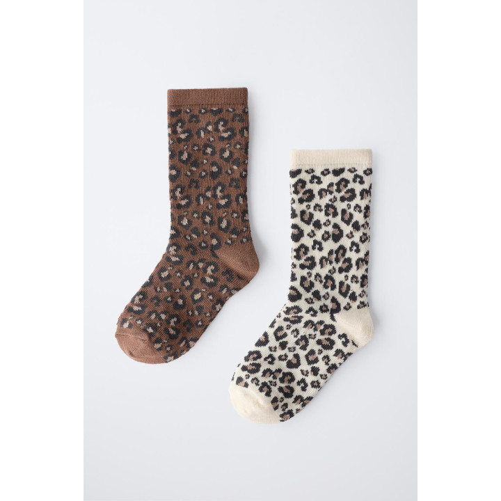 НАБОР ИЗ 2 ПАР ВЫСОКИХ НОСКОВ С ЖИВОТНЫМ ПРИНТОМ