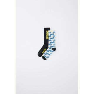 Набор из 2-х длинных носков с текстовым принтом