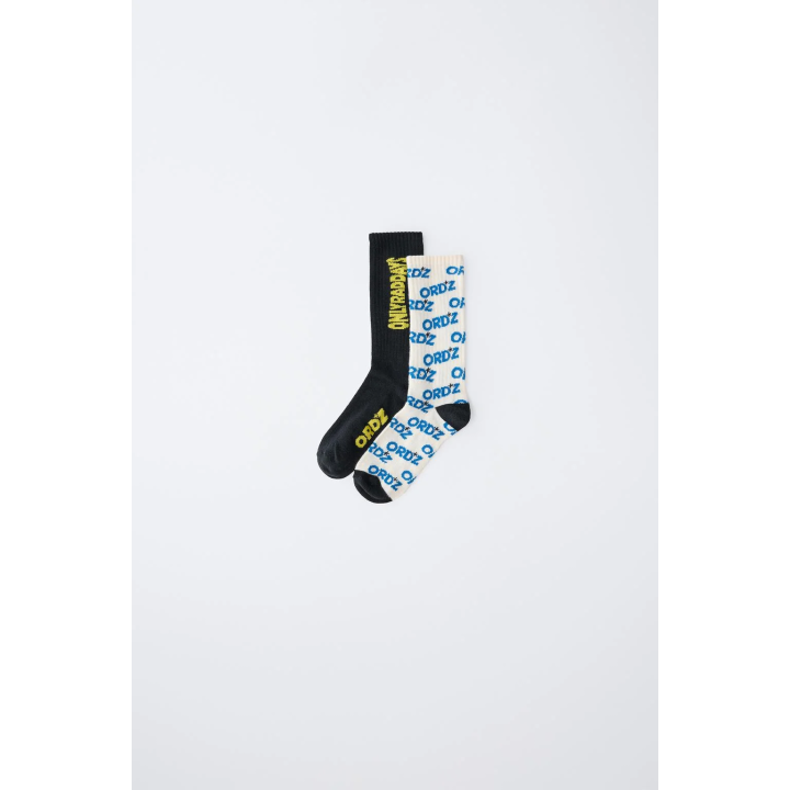 Набор из 2-х длинных носков с текстовым принтом