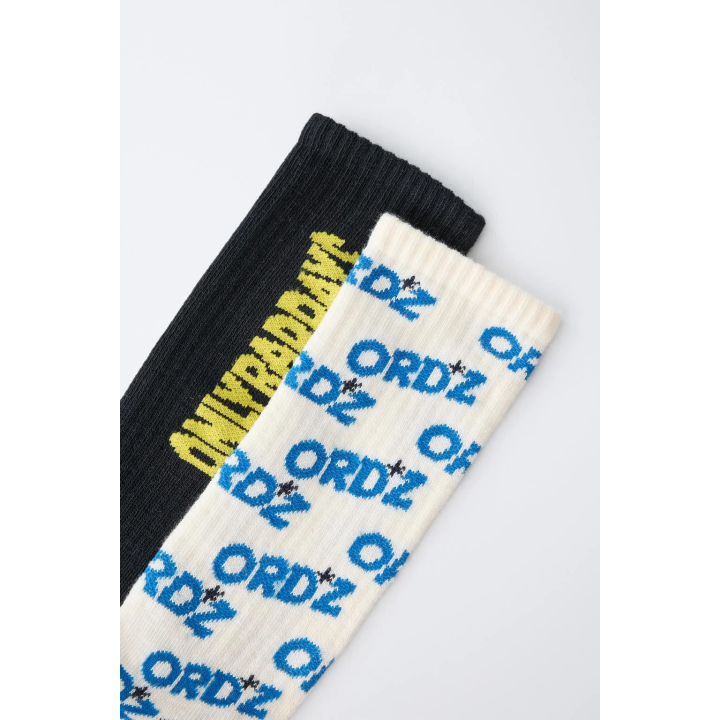 Набор из 2-х длинных носков с текстовым принтом
