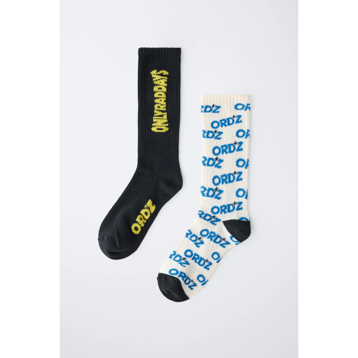 Набор из 2-х длинных носков с текстовым принтом