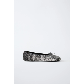 Туфли балетки с пайетками