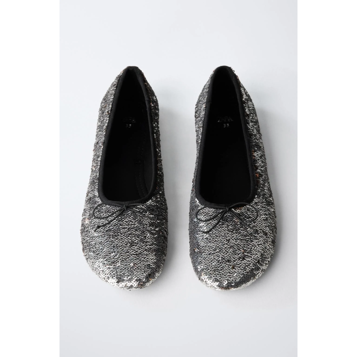 Туфли балетки с пайетками