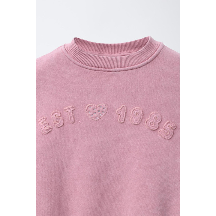 ТОЛСТОВКА С НАШИВКАМИ И ВЫСТИРАННЫМ ЭФФЕКТОМ