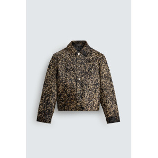 КОЖАНАЯ КУРТКА С МЕХОВЫМ ПРИНТОМ