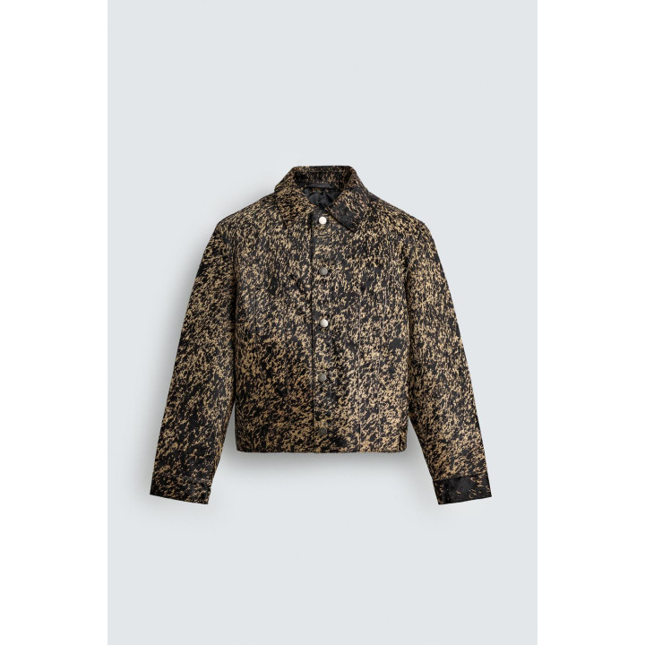 КОЖАНАЯ КУРТКА С МЕХОВЫМ ПРИНТОМ