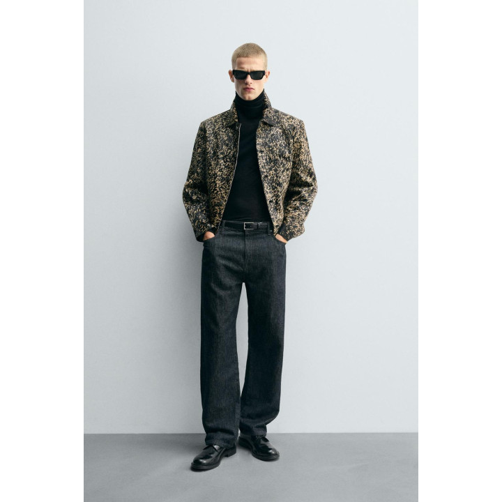 КОЖАНАЯ КУРТКА С МЕХОВЫМ ПРИНТОМ