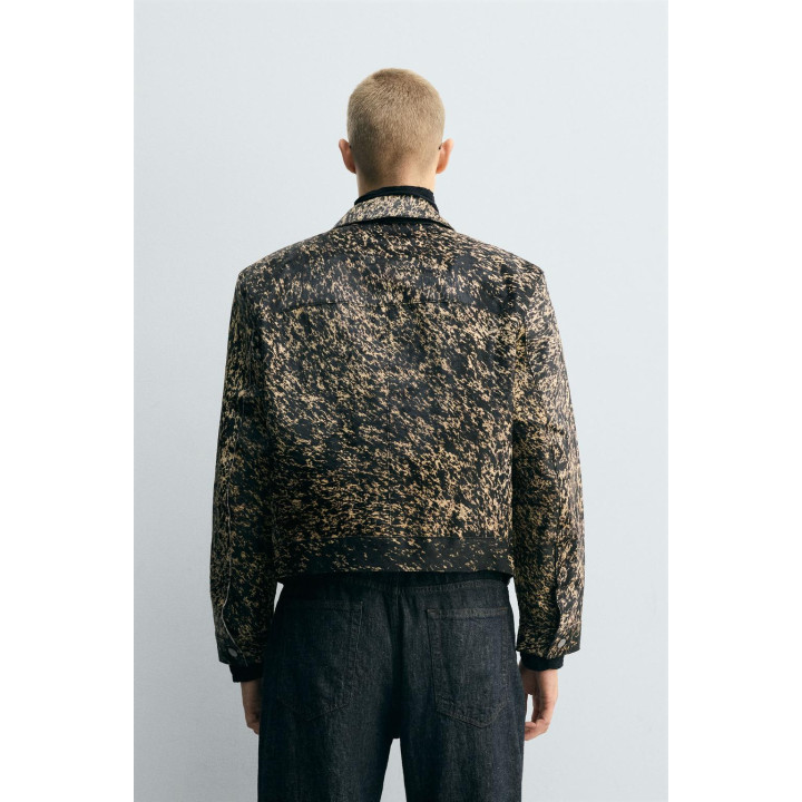 КОЖАНАЯ КУРТКА С МЕХОВЫМ ПРИНТОМ