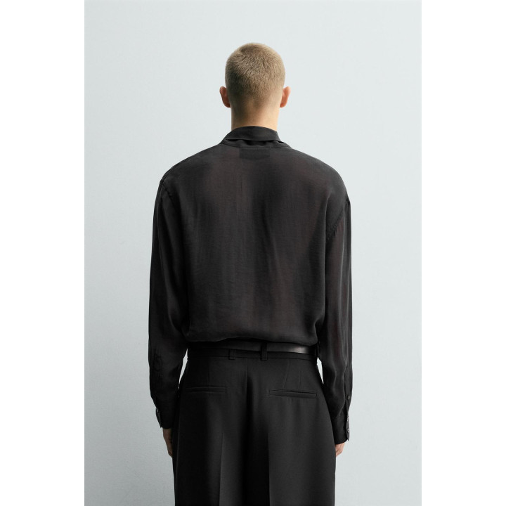 ПОЛУПРОЗРАЧНАЯ РУБАШКА С ЗАВЯЗКАМИ