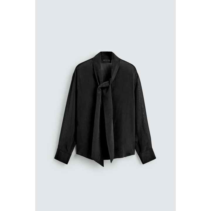 ПОЛУПРОЗРАЧНАЯ РУБАШКА С ЗАВЯЗКАМИ