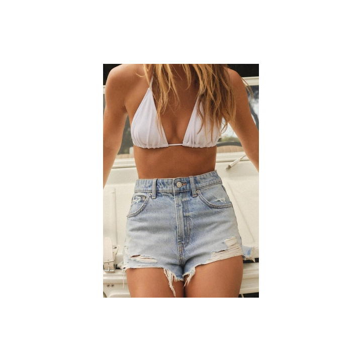 ДЖИНСОВЫЕ ШОРТЫ-БАНАНЫ TRF С ВЫСОКОЙ ПОСАДКОЙ