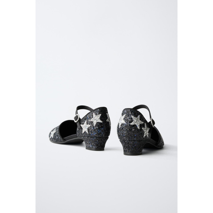 ТУФЛИ НА КАБЛУКЕ С БЛЕСТКАМИ И ЗВЕЗДАМИ