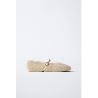 БАЛЕТКИ С ИСКУССТВЕННЫМ МЕХОМ