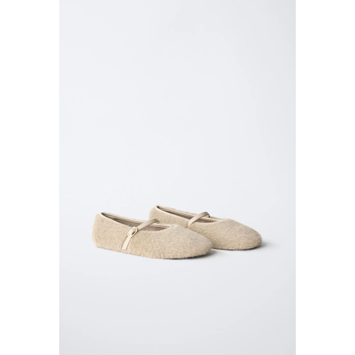 БАЛЕТКИ С ИСКУССТВЕННЫМ МЕХОМ