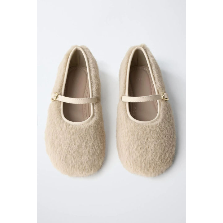 БАЛЕТКИ С ИСКУССТВЕННЫМ МЕХОМ