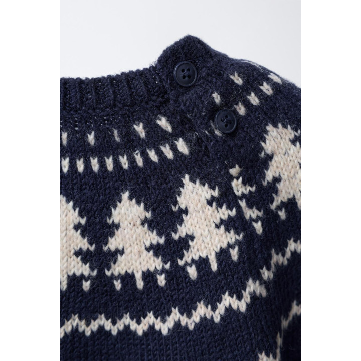 Джемпер с вязаным узором из дерева jacquard