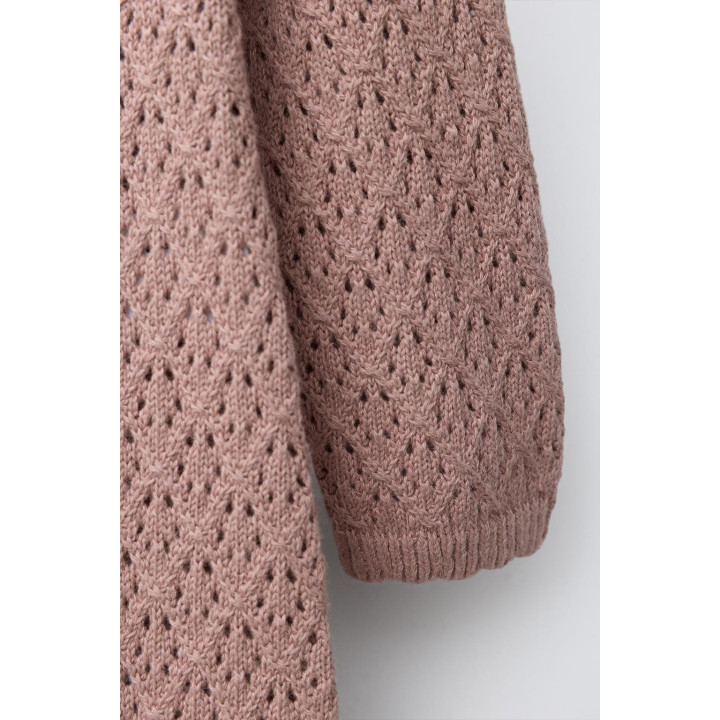 ТРИКОТАЖНЫЙ КОМБИНЕЗОН С АЖУРНЫМИ ДЕТАЛЯМИ