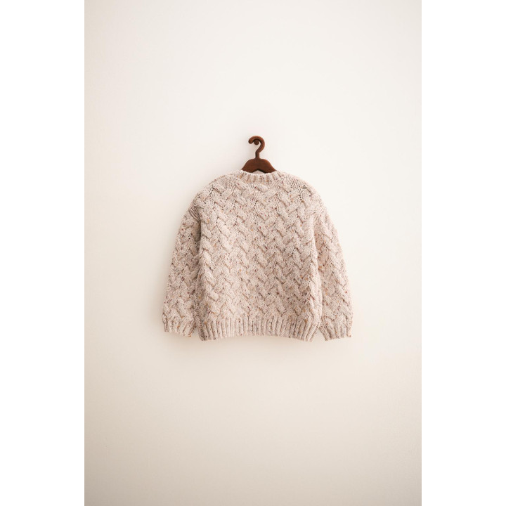 Пуловер с крупной вязкой и пуговицами из шерсти zara timeless