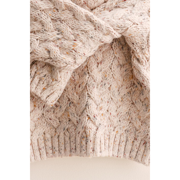 Пуловер с крупной вязкой и пуговицами из шерсти zara timeless