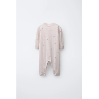 ДЛИННЫЙ КОМБИНЕЗОН С ПРИНТОМ «ПТИЧКИ» (100% ШЕРСТЬ)