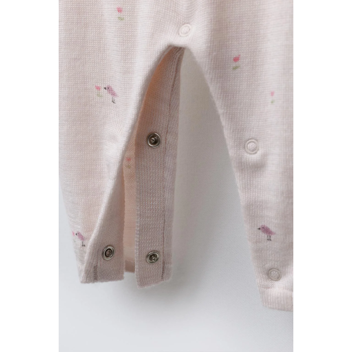 ДЛИННЫЙ КОМБИНЕЗОН С ПРИНТОМ «ПТИЧКИ» (100% ШЕРСТЬ)